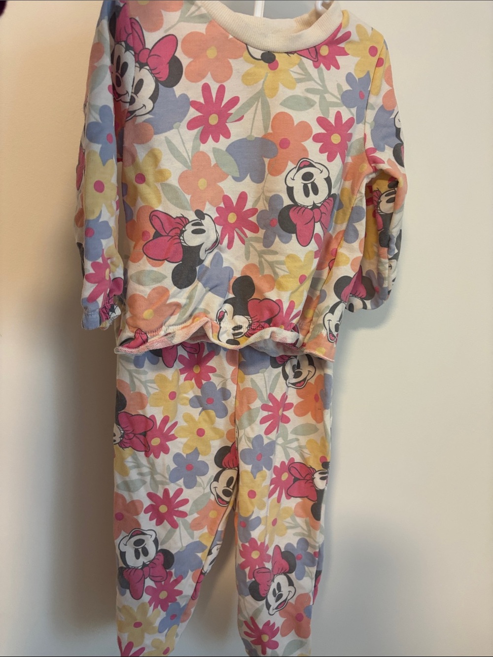 Disney Minnie Mouse Floral Sweat Set in Pink, Yellow, Blue